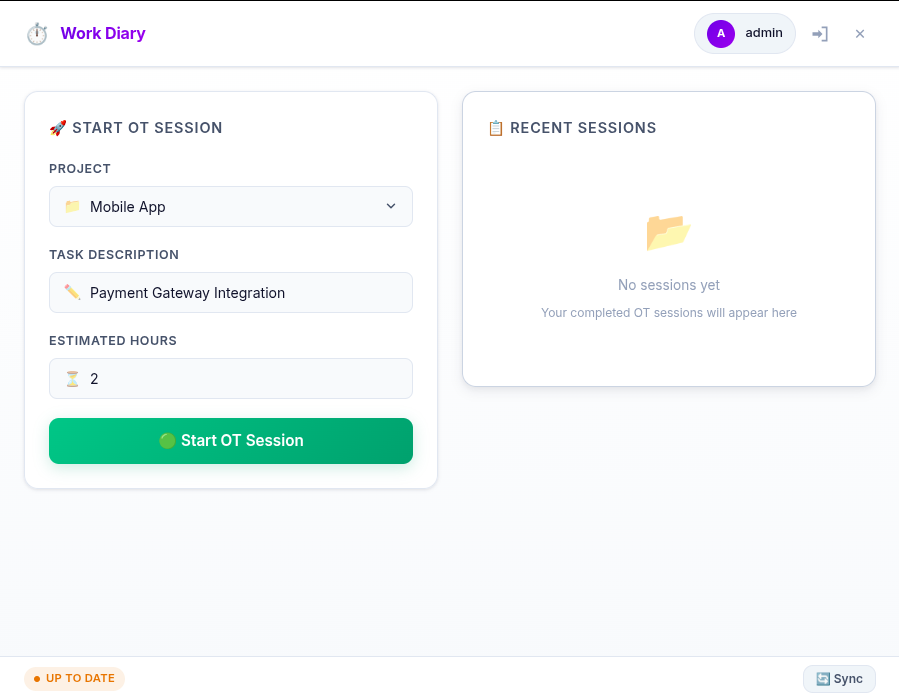 Fill OT Form